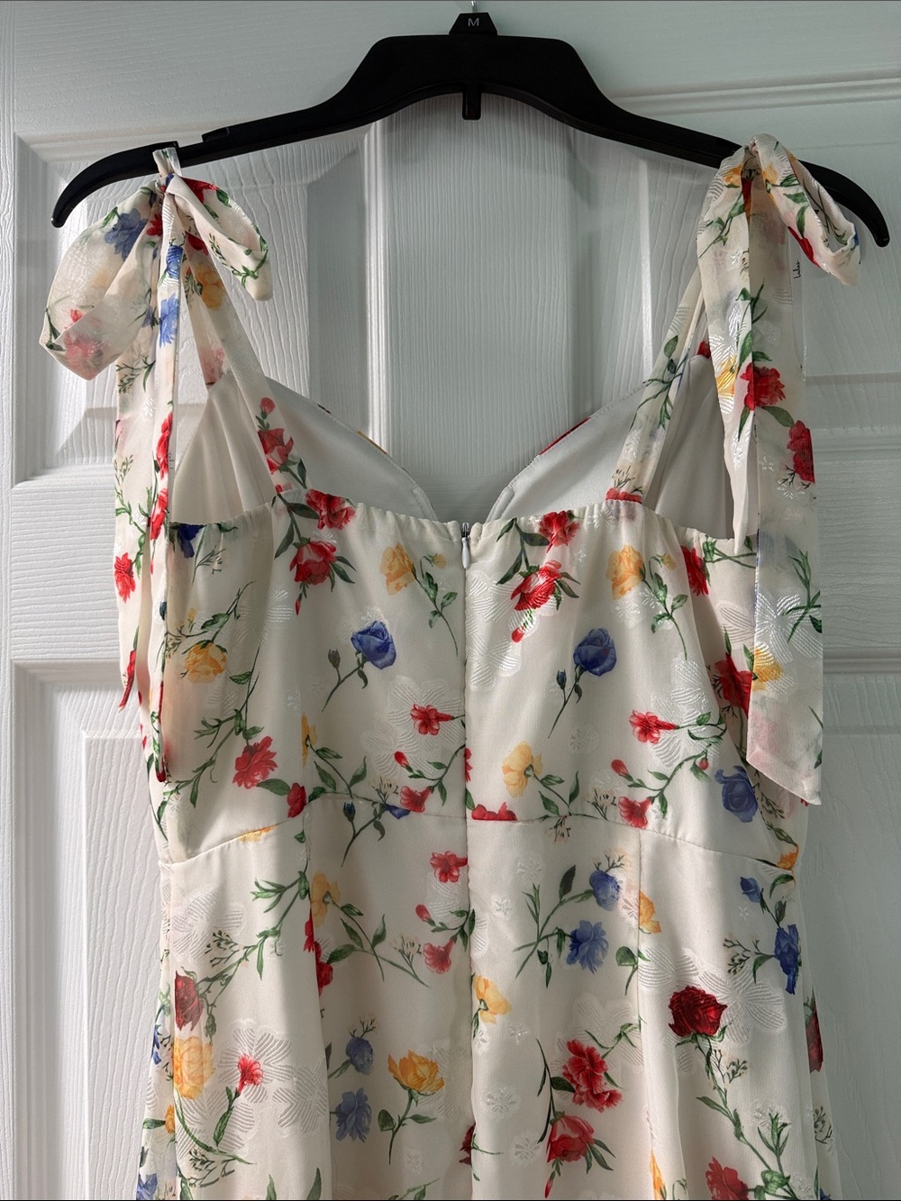 Ivory Floral Sundress with Ruffle Hem - Picture 3 of 4